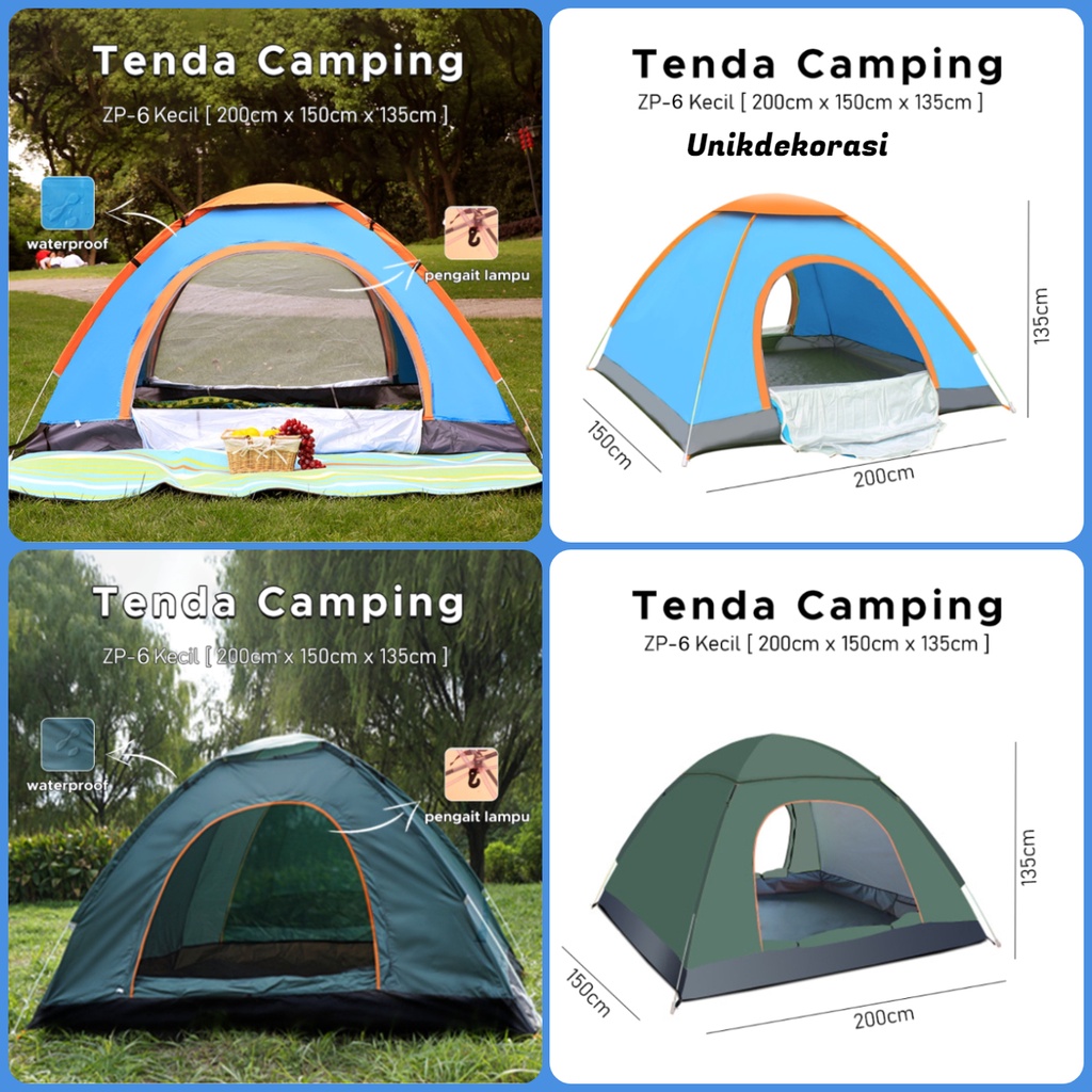 Tenda Camping Biru tenda camping 3-5 orang Tenda camping lipat Tenda Otomatis Outdoor &amp; Indoor Gunung