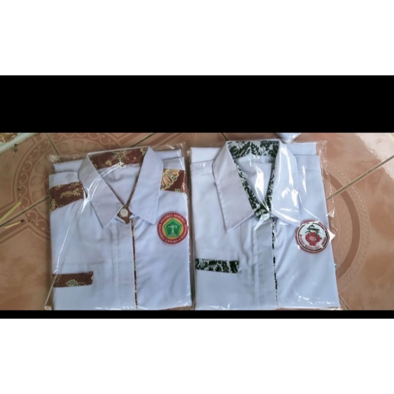 baju Oka/baju bidan/baju PPNI/kemeja putih/seragam kantor/lengan pendek/panjang GRATIS BORDIL NAMA