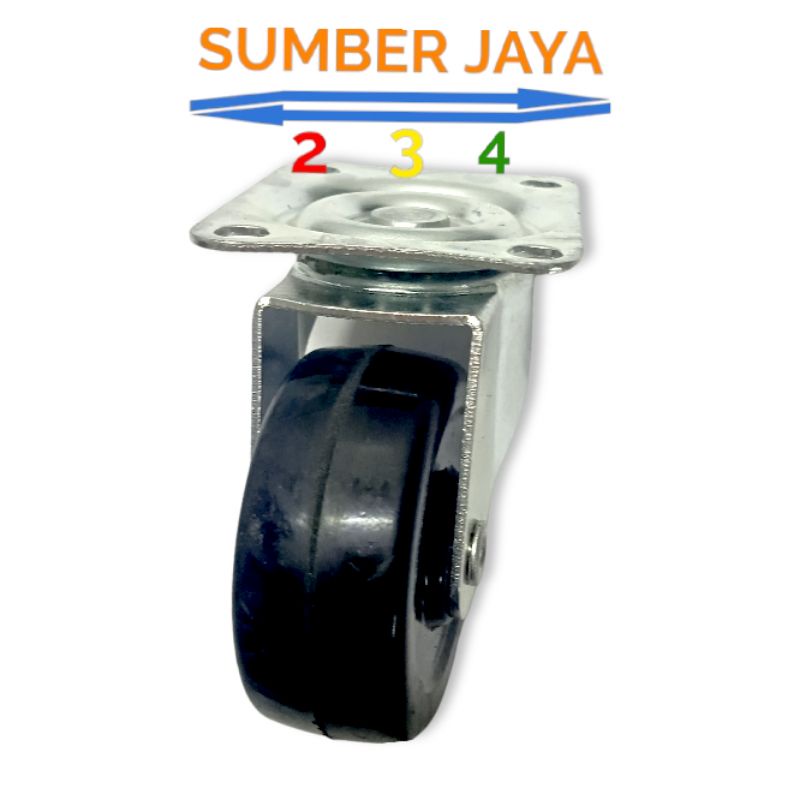 Roda Trolley Hitam Hidup 2 inch Termurah Roda Troli Hitam Hidup 2 inch