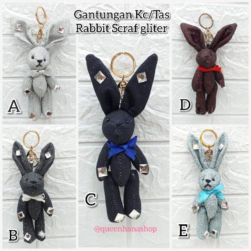 GANTUNGAN KUNCI / GANTUNGAN TAS / GANTUNGAN KUNCI BEAR SCRAF GLITER / GANTUNGAN TAS BONEKA