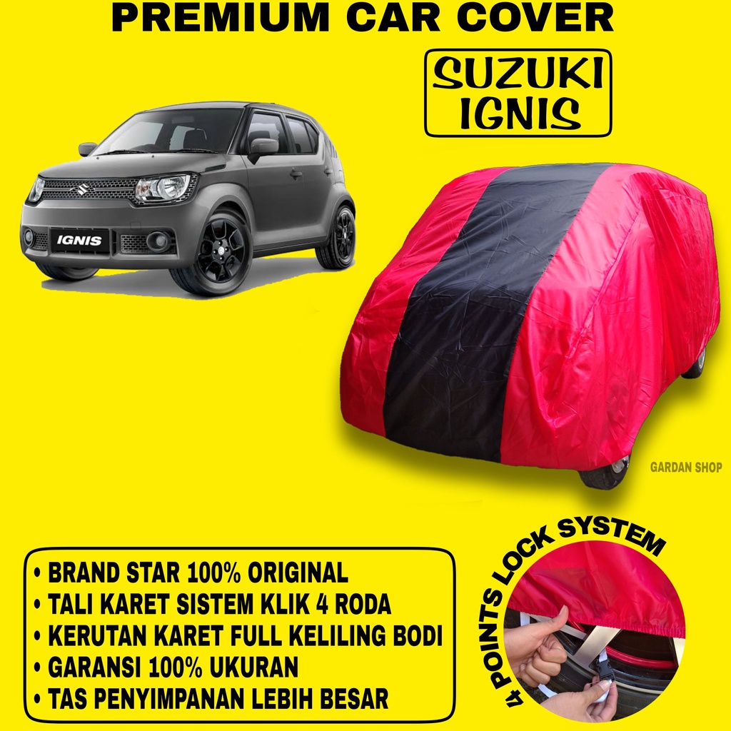 Body Cover SUZUKI IGNIS MERAH HITAM Penutup Bodi Mobil Suzuki Ignis Waterproof PREMIUM