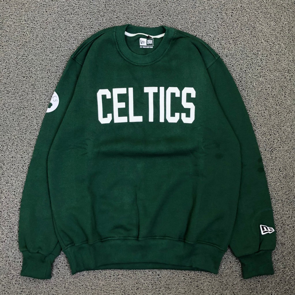 JAKET SWEATER CREWNECK NBA BOSTON CELTIC HIJAU PREMIUM AUTHENTIC