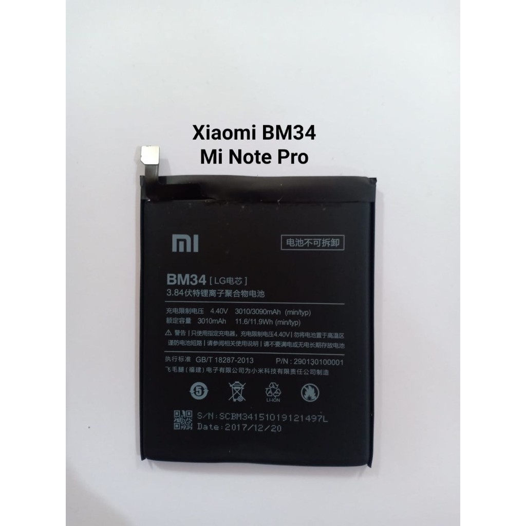 Baterai Xiaomi Mi Note pro BM34 Original