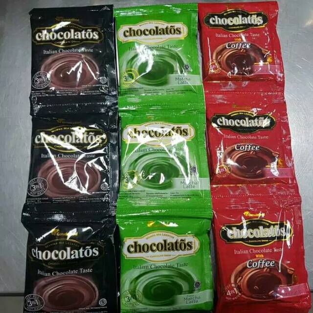 

Chocolatos 3 varian rasa isi 10 sachet