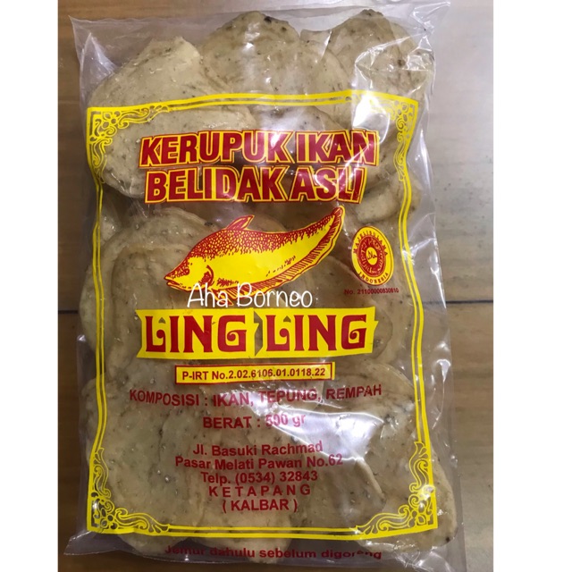 

Kerupuk Ikan Belidak dengan Lada Hitam Khas Kalimantan Barat LING LING 500gr