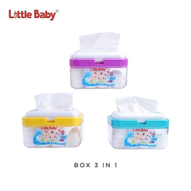 Little Baby Box 3in1 Tempat bedak kapas bayi