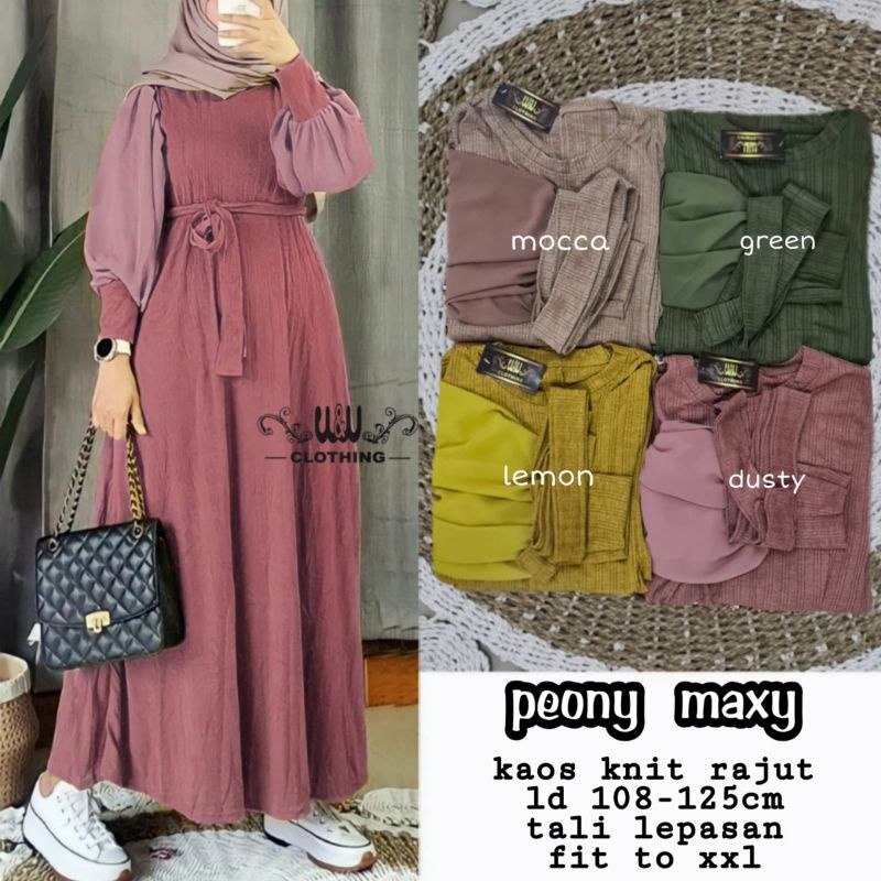 PEONY MAXY BY WW KAOS KNIT RAJUT GAMIS TERBARU