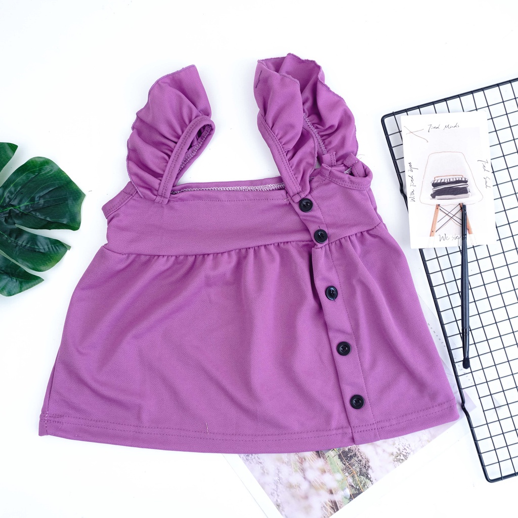 IL - DRESS AMANDA BUTTON ANAK CEWEK | DRESS RUFFLE BUTTON ANAK PEREMPUAN