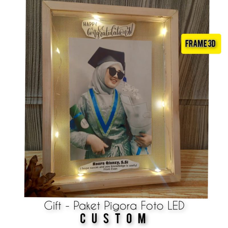 [PROMO NEW PRODUCT] PAKET CETAK FOTO SCRAPFRAME 3D POP UP FRAME 3D 6R + LED CUSTOM GIFT