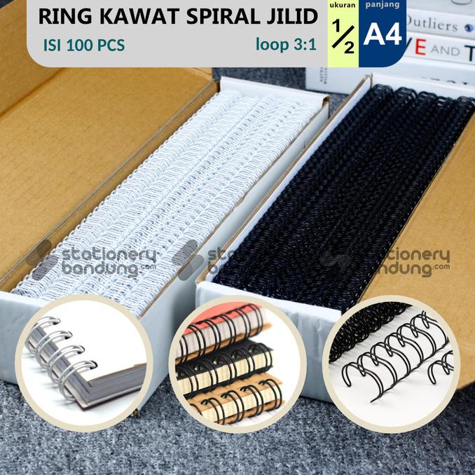

(BISA COD) Ring Kawat Spiral Jilid1/2 A4 Spiral Wire 1/2 A4 3:1 35Lobang PROMOKode 2809