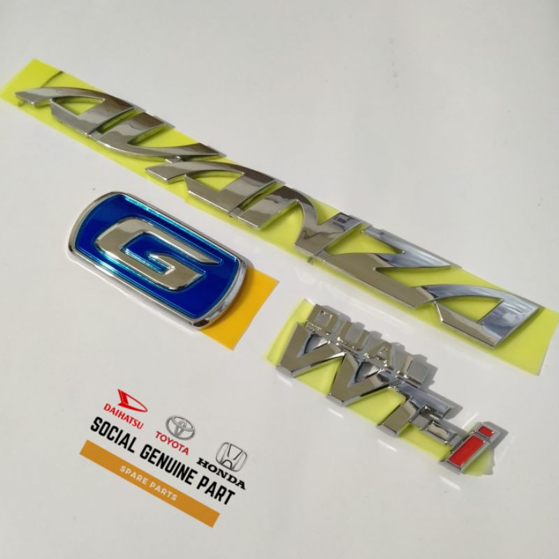 emblem logo bagasi tulisan Avanza komplit