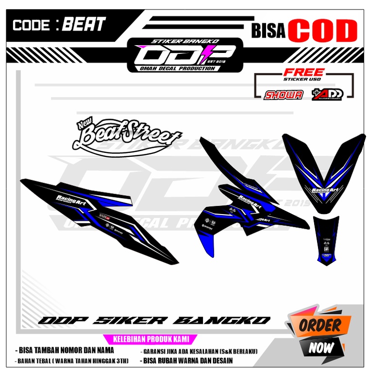 VARIASI aksesoris stiker decal dtracker full body dekal striping HONDA BEAT STREET sticker motor mot