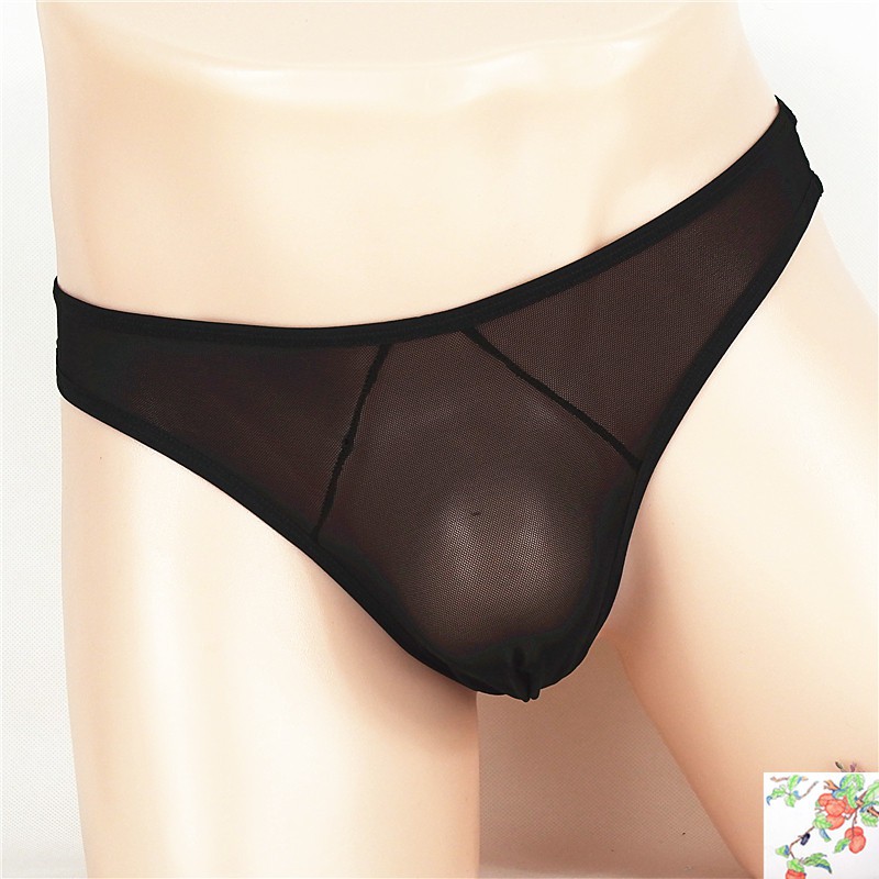 G String Pria Sexy Celana Calam Tipis low Waist G String Transparan Thongs y036