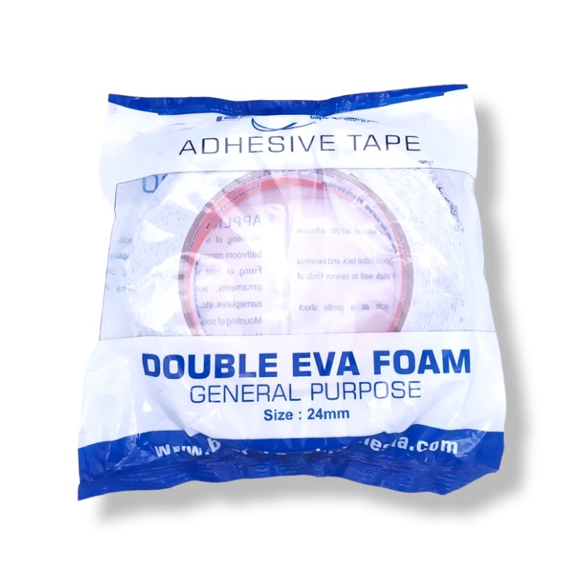 

Double Foam Tape Berry 1 Inchi (24 mm x 5 Meter) Motif Putih mounting - satuan-SHSNP