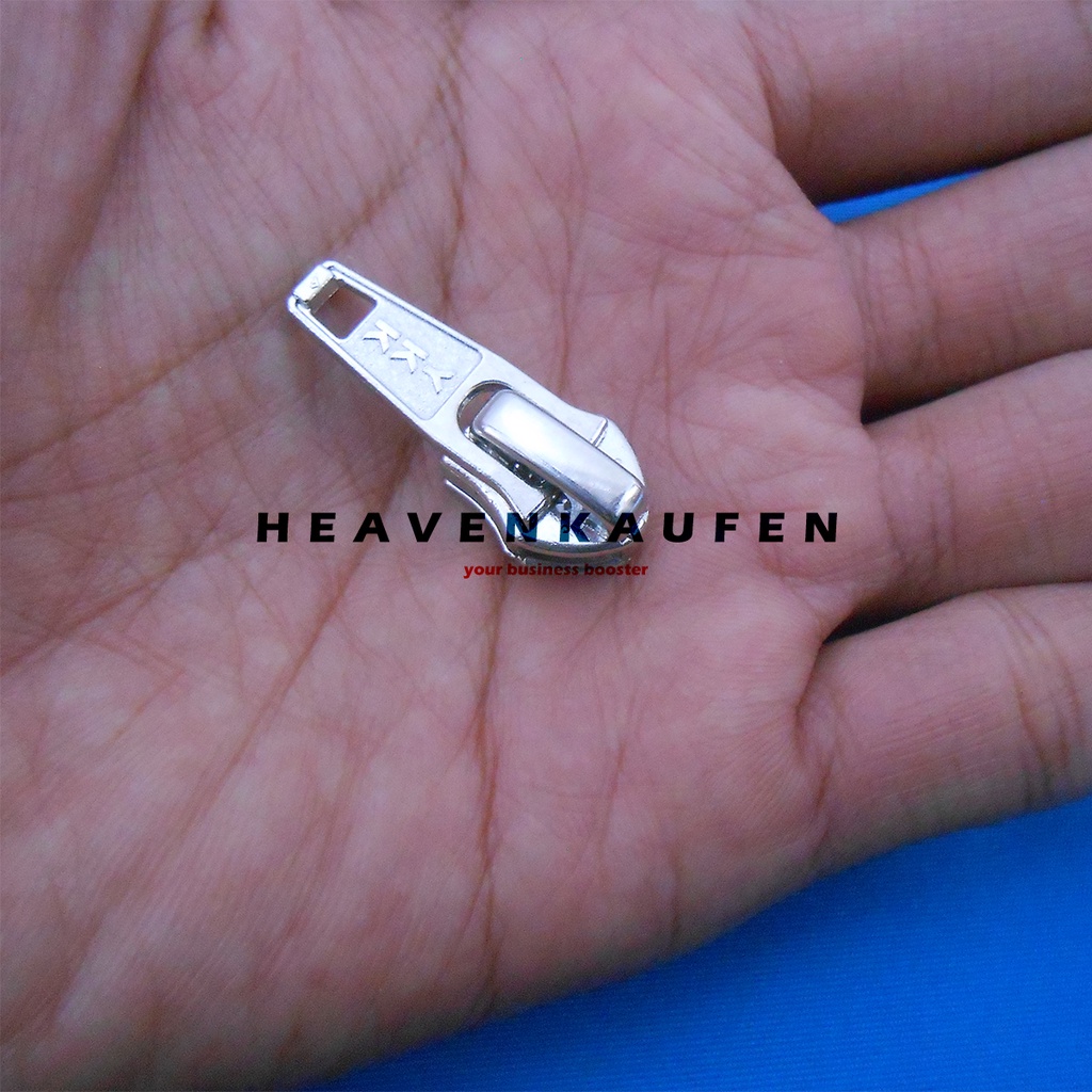 Kepala Resleting Zipper Head YKK Coil Gigi Halus No 5 Warna Nikel Silver Kode CLS