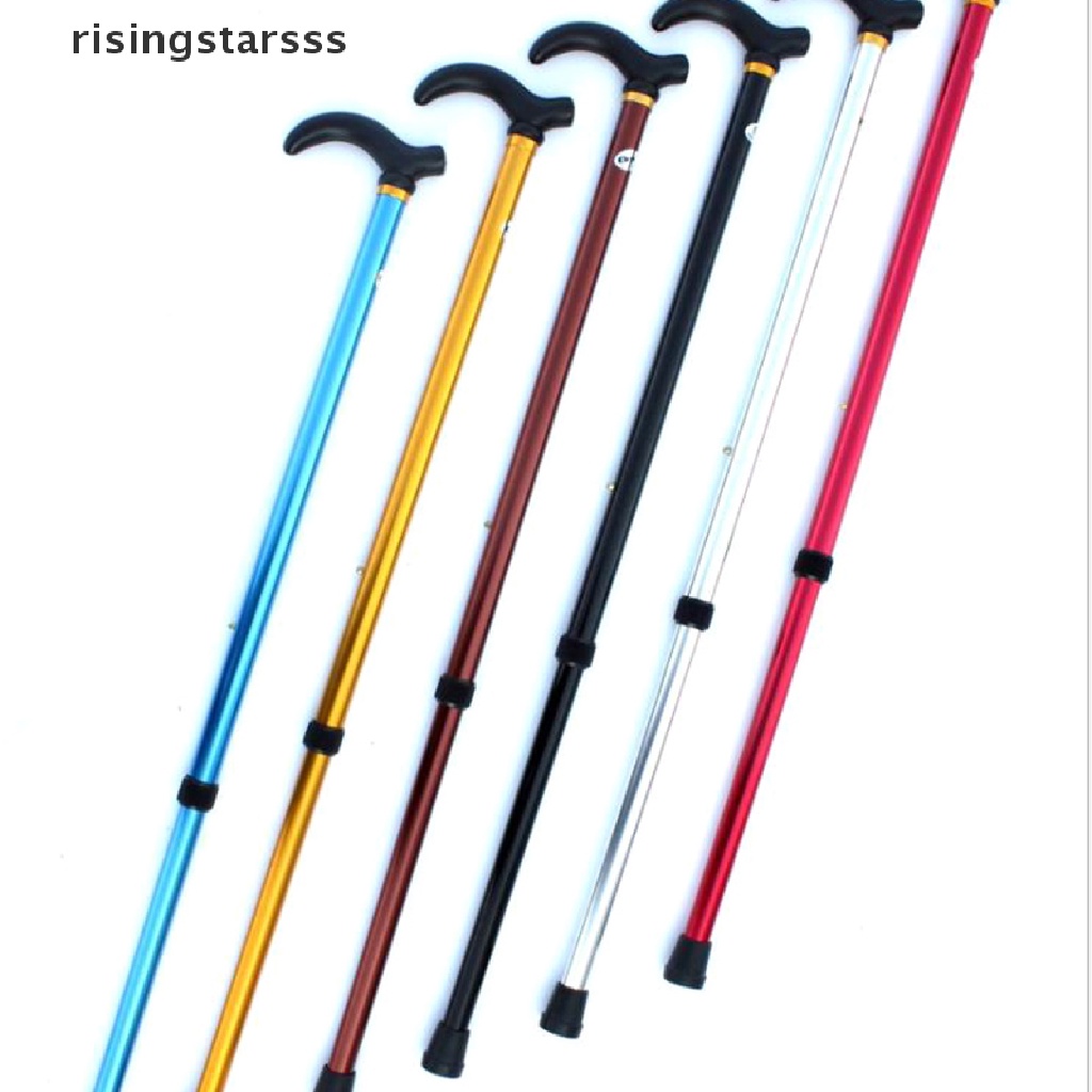 Rsid Span-new Adjustable Walking Stick 2bagian Stabil Anti-Selip Kruk Orang Tua Hiking Cane