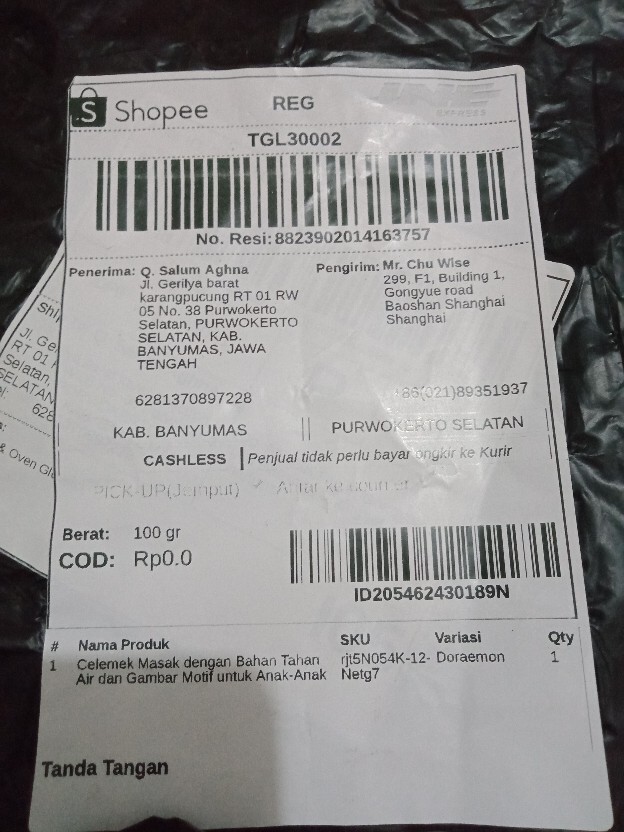 Celemek Masak Dengan Bahan Tahan Air Dan Gambar Motif Untuk Anak-anak