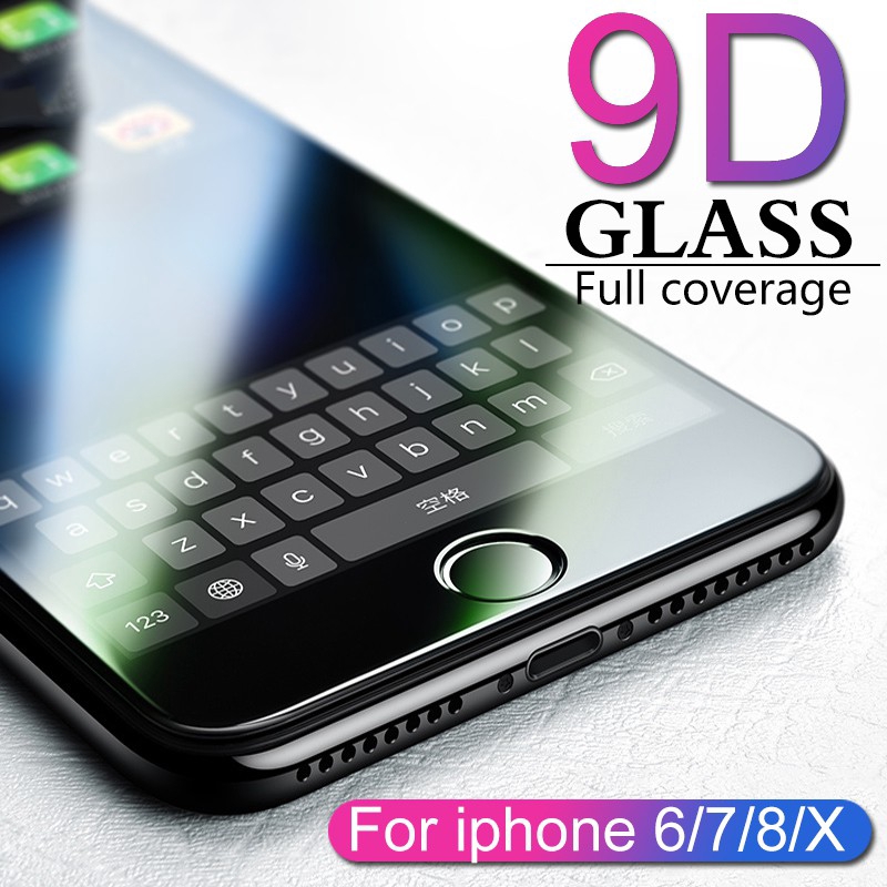 Pelindung Layar Tempered Glass 9D Untuk iPhone 14 13 12 11 Pro X XS Max XR 6 6s 7 8 Plus