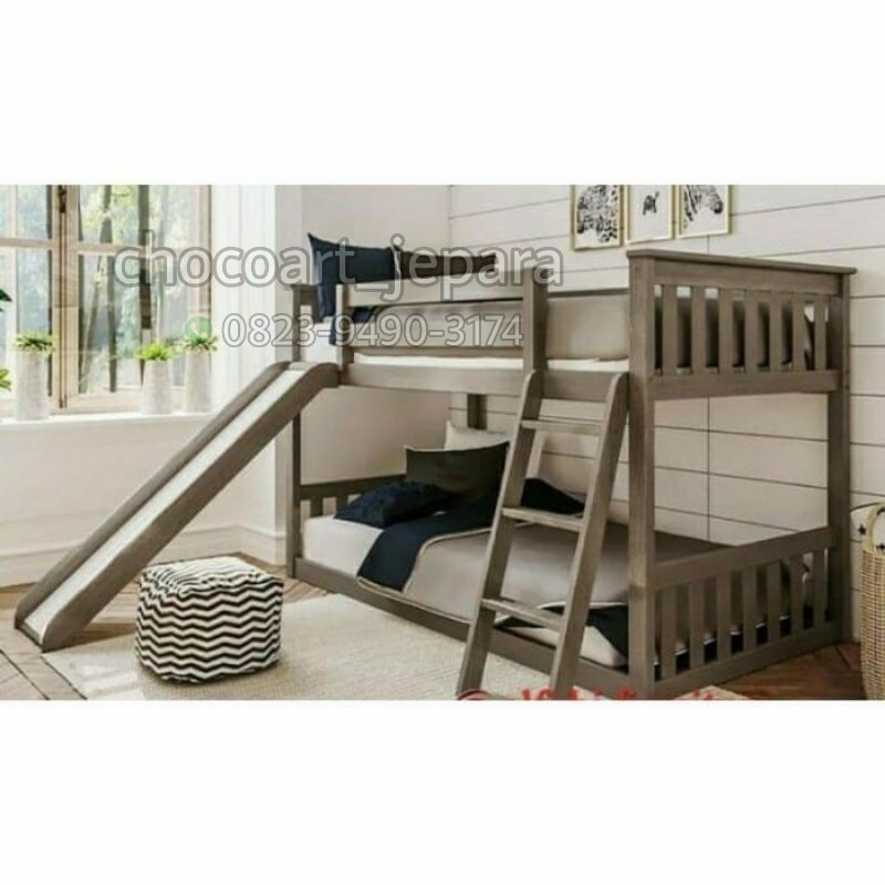 Dipan tingkat / dipan anak Dipan tingkat anak / kamar tidur anak perosotan custom HPL 120x200