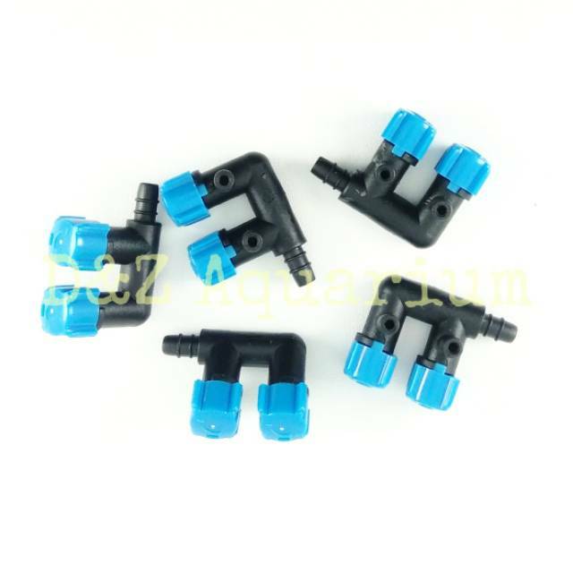 Kran Selang Cabang 2 Stop Keran Aerator Pengatur Aliran Udara Besar Kecil