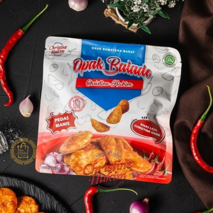 [HALAL] Opak Balado Christine Hakim Asli Padang 120gr / Keripik Opak Pedas Manis Kristin Hakim