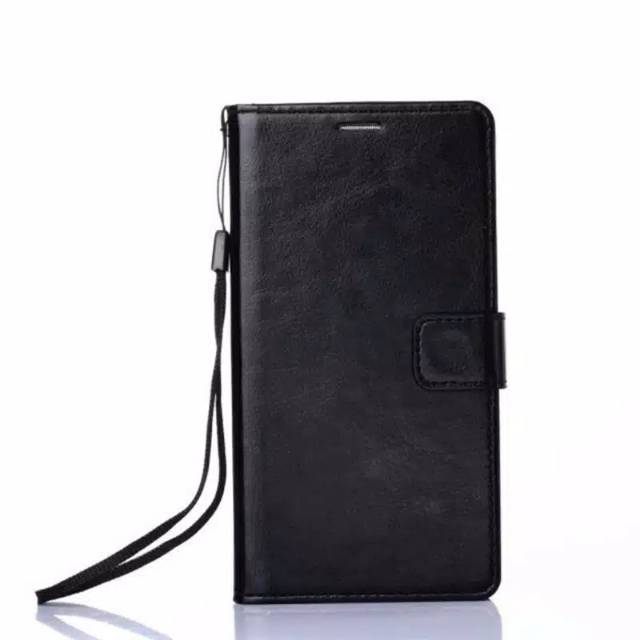 Flip case Kulit Polos Hitam Vivo S1 Dompet Kartu Holder