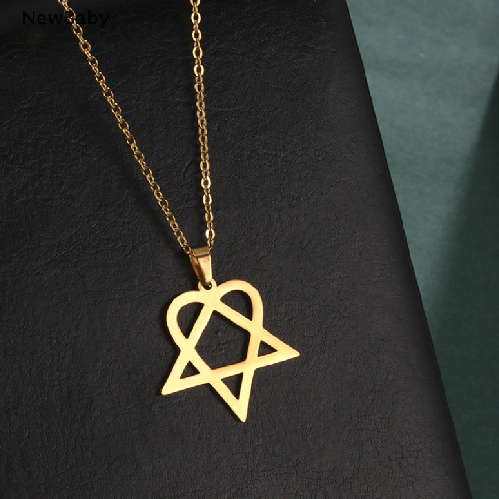 Kalung Rantai Dengan Liontin Hati / Bintang Bahan Stainless Steel Untuk Bayi