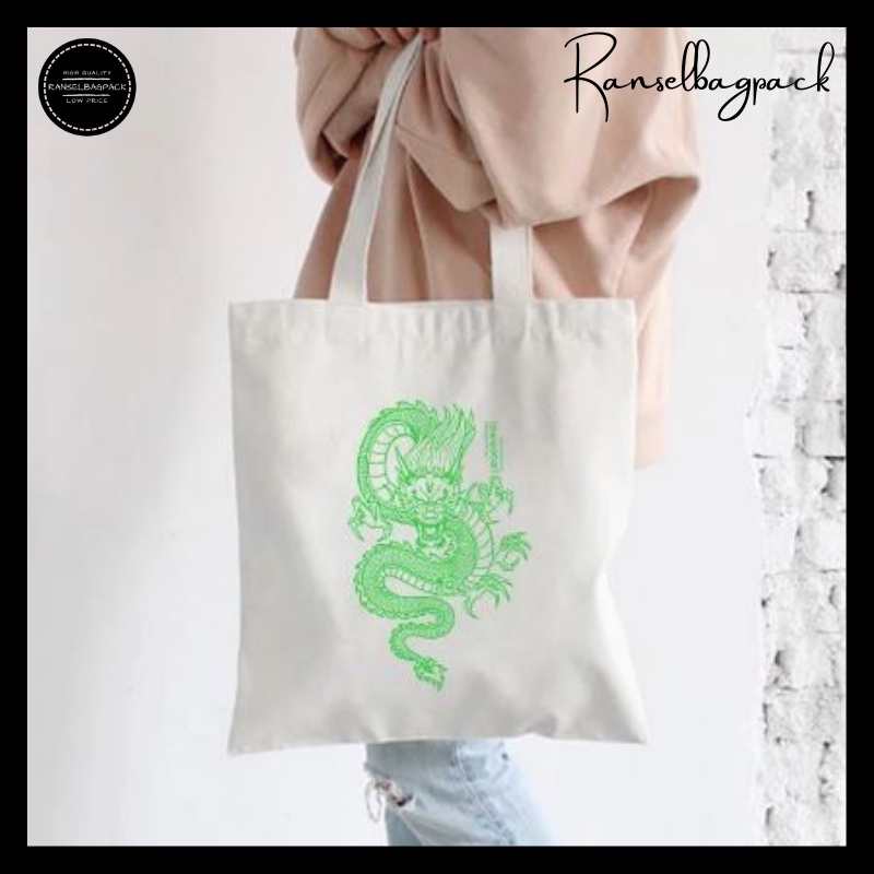 Tote Bag Kanvas Bahu Backpack Model Kekinian Terbaru Simpel Sablon Karakter Termurah Stylish Belanja Outdoor Perempuan Wanita Cewek