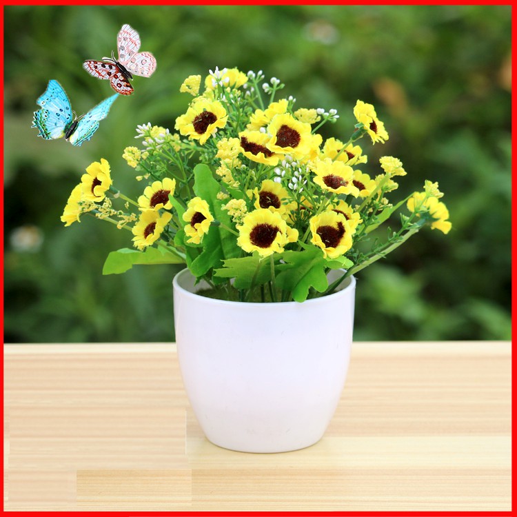 Swopply PT22 PT23 Pot Tanaman Hias Bunga Hias Plastik Ornamen Pot Bongsai Artificial Flower Decoration