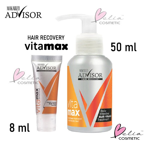 ❤ BELIA ❤ Makarizo Advisor Hair Recovery Vitamax 8ml tube | 50ml pump Vitamin Rambut  BPOM Halal