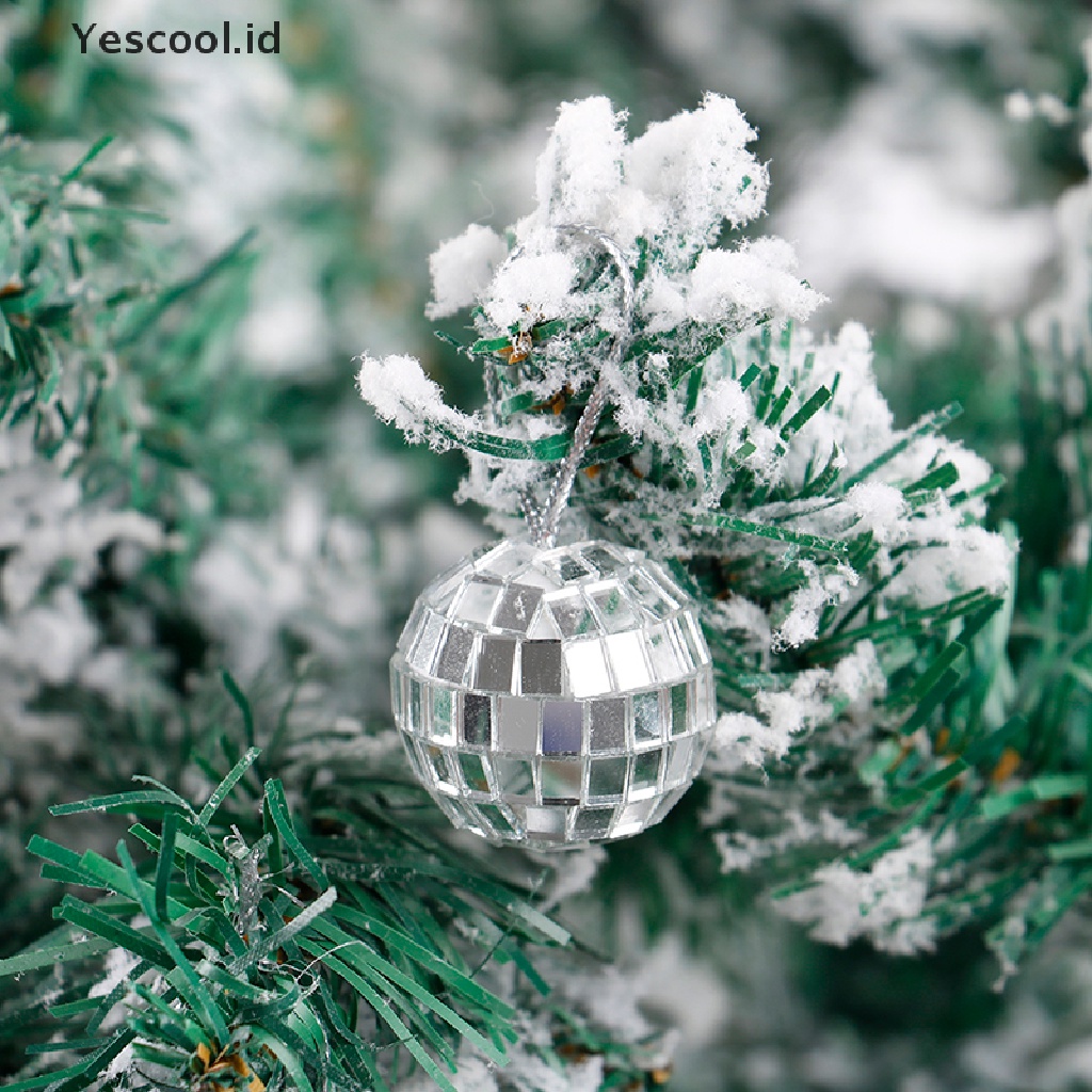 【Yescool】 Christmas Ball Ornaments 2-8cm Mini Disco Mirror Ball Christmas Tree Decoration .