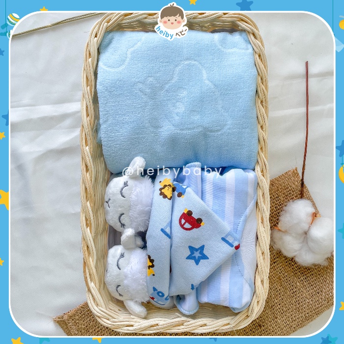 Baby Rattan Hampers / Baby Gift / Kado Bayi / Kado Lahiran (Blue)