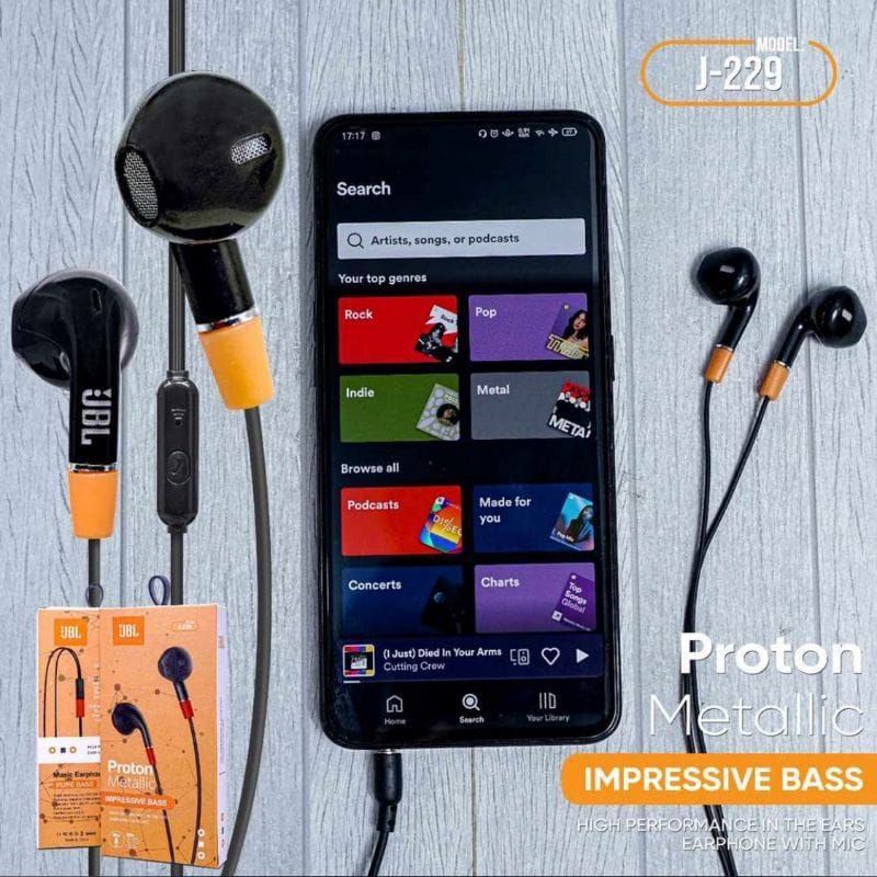 [SO] Hf Handsfree Headset JBL J-229 Proton Metalic Impressive Bass