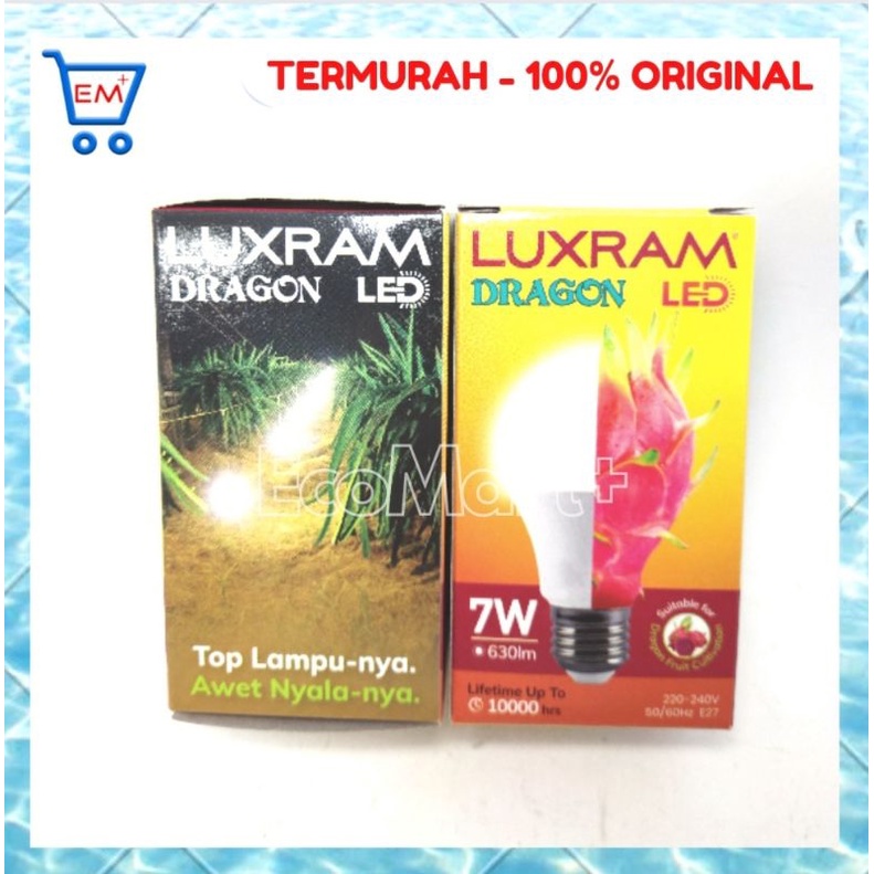 PROMO !! Lampu LED LUXRAM  7W Kuning/Warm White bisa untuk budidaya BUAH NAGA , penerangan CAFE