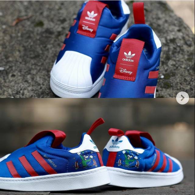 superstar slip on kids red