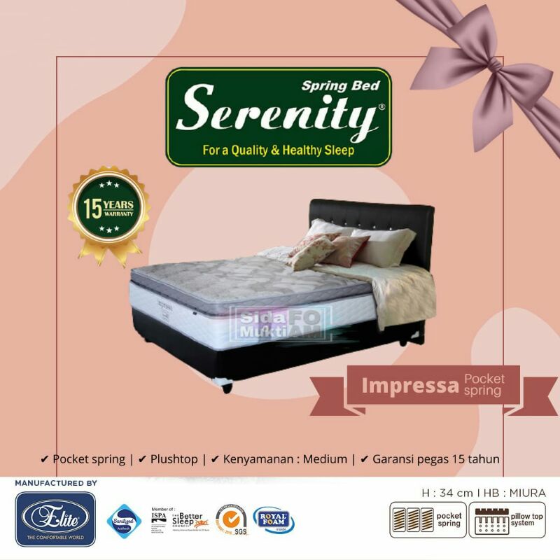 MATRAS SPRINGBED ELITE SERENITY IMPRESSA POCKET SPRING
