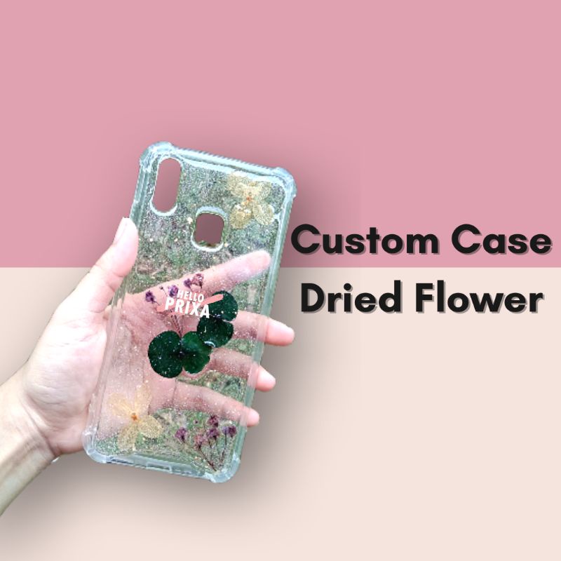 Custom Case Dried Flower/ Case Bunga Kering Asli Resin / Casing All HP Iphone/Samsung/Vivo/Xiaomi/Re