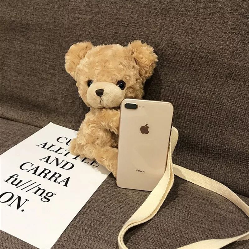 Tas beruang tedy bear bulu lucu imut gemoy Ransel Wanita Baru Boneka Mewah Ransel Kasual Tas Kepribadian Kartun Beruang Tas B2305