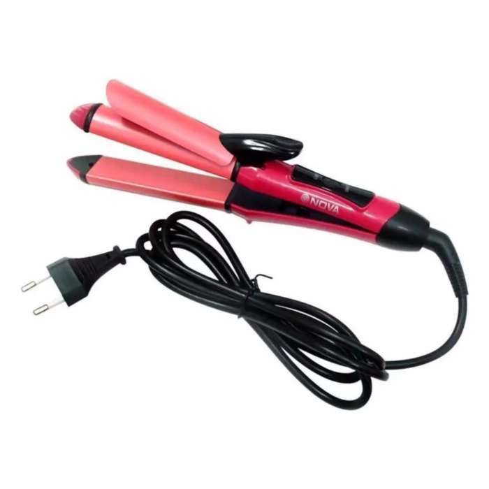 Catok Rambut Nova NHC-2009 Catokan Rambut Nova Pelurus Keriting 2 In 1 Hair Straightener