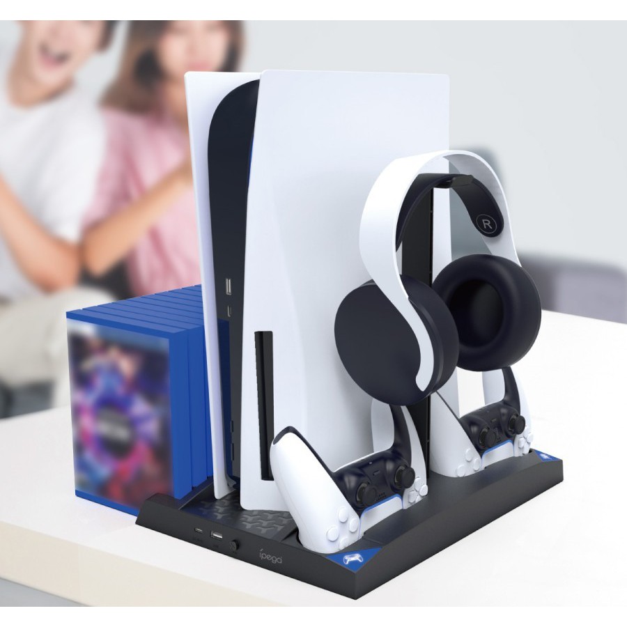 Ipega 6in1 Vertical Stand PS5 Charging Stand Cooling Fan PS5