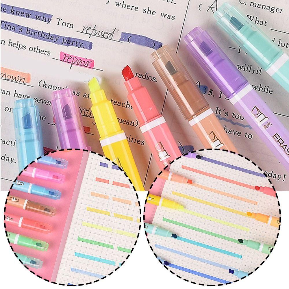 R-flower 12PCS/Set Stabilo Pen Set Warna Permen Kreatif Alat Tulis Menggambar Graffiti Dihapus Stabilo Alat Tulis Pena Warna