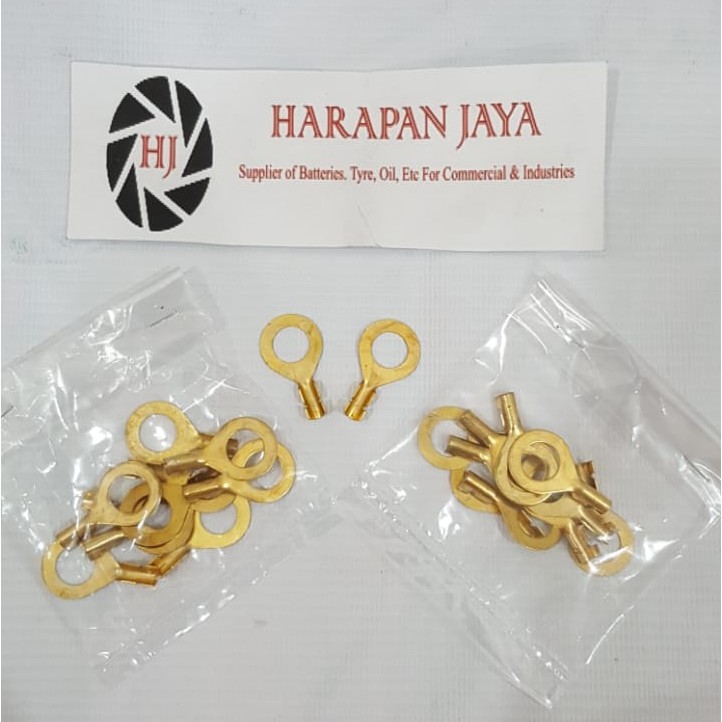 skun bulat aki sedang  / skun baut 12 - 14 mm kuningan
