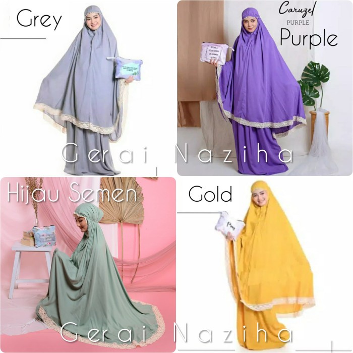 MUKENA- MUKENA DEWASA KATUN RAYON RENDA ELEGANT POUCH TRAVELING TRAVEL PREMIUM - KUNYIT -MUKENA.