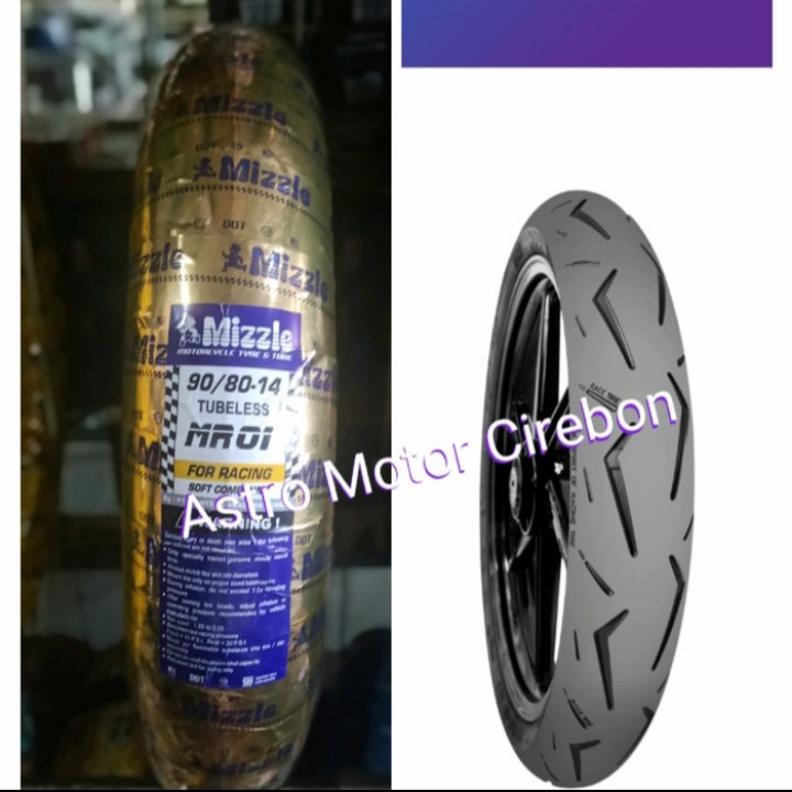 Ban pelek 14 Mizzle 90 80 14 MR 01 Tubeless ban motor matic Vario