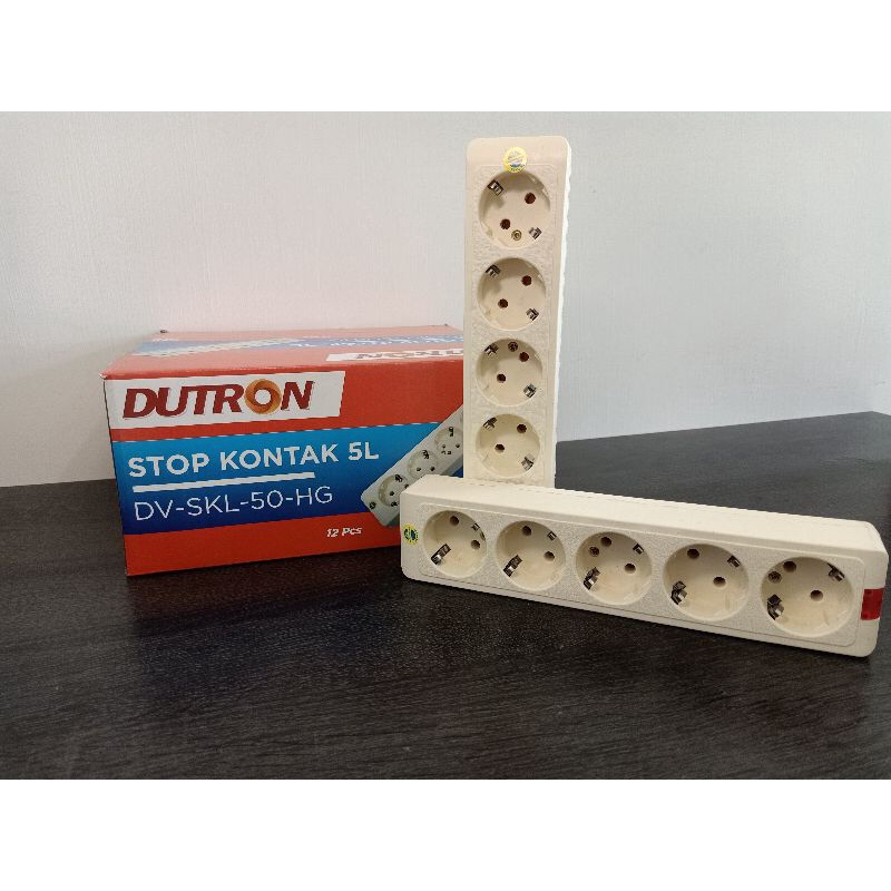 STOP KONTAK 5 LUBANG DUTRON DV-SKL-50-HG COLOK COLOKAN SAMBUNGAN LISTRIK KUNINGAN ASLI 5LUBANG TANPA KABEL