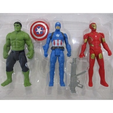 Action Figure Avengers Box SET ISI 3 Tinggi 12cm/Mainan Super Hero