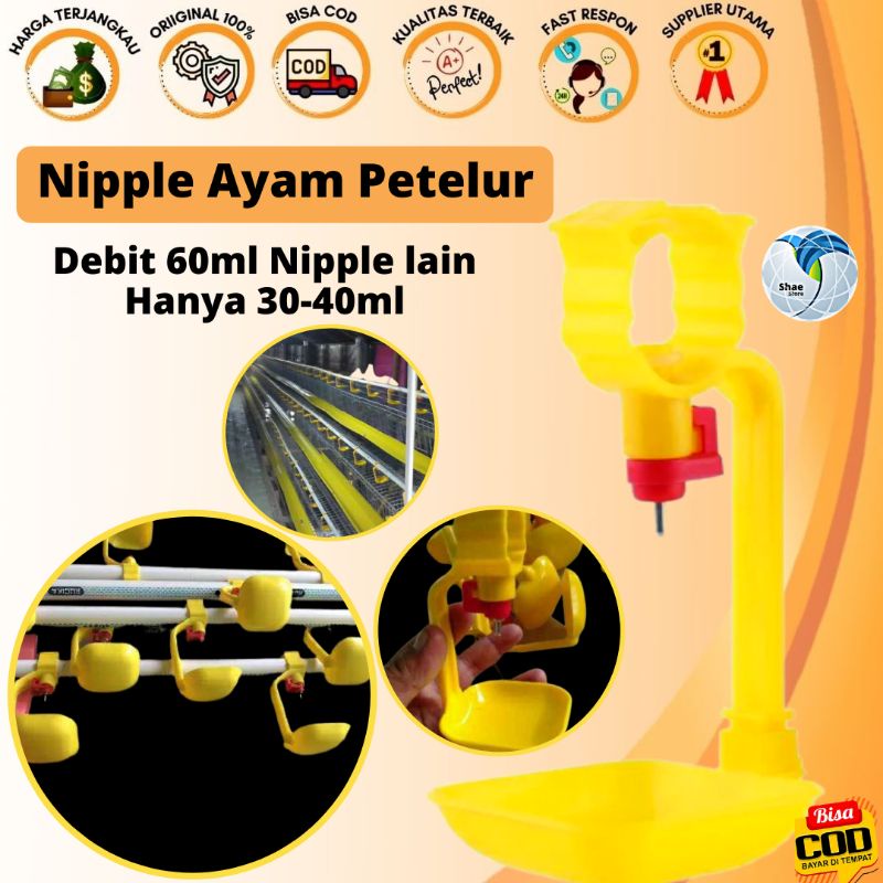 Nipel Niplle Nepel Ayam Petelur Puyuh Broiler Nipel 360 Drinker Alat Minum Ayam Puyuh Nepel 360