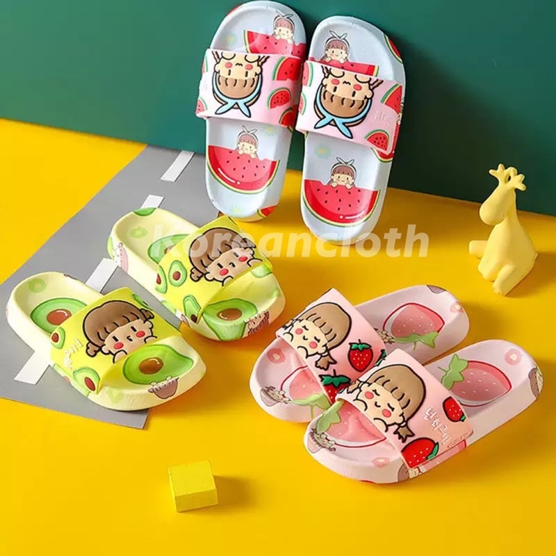 BALANCE 009 SANDAL IMPORT ANAK USIA 1 2 3 4 TAHUN SANDAL SLOP SANDAL KARAKTER BUAH