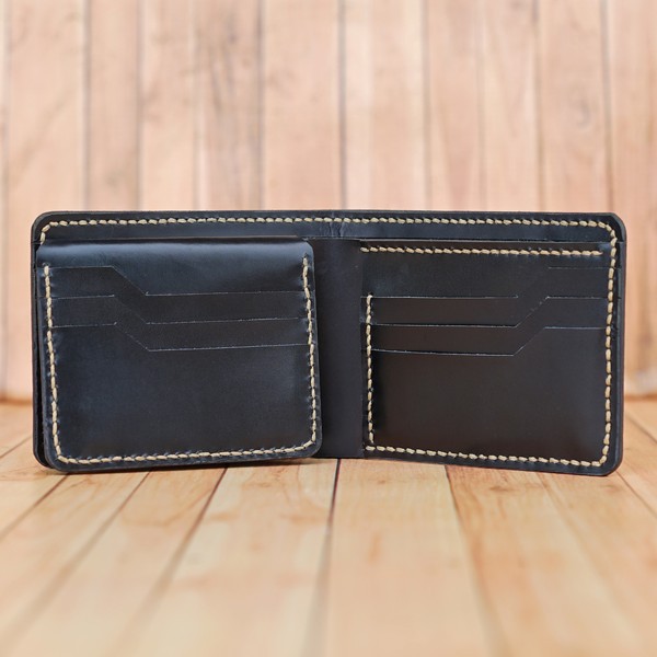 Jayuwan DAB Dompet Pria Kulit Sapi Asli Pullup Handmade Hitam Polos