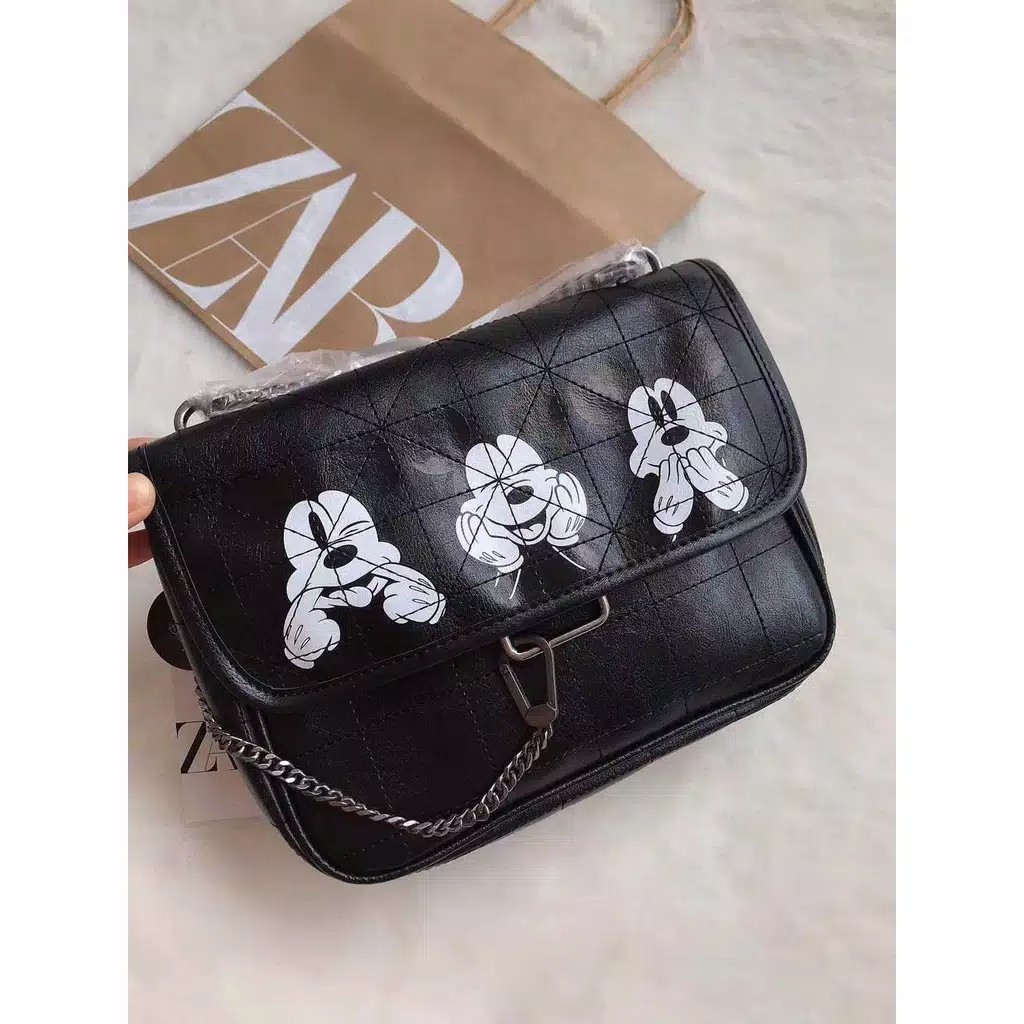 SALE Tas Selempang Zara Mickey Mouse Tas Zara Import FREE PAPERBAG
